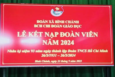 LỄ KẾT NẠP “LỚP ĐOÀN VIÊN NHÂN DỊP KỶ NIỆM 93 NĂM NGÀY THÀNH LẬP ĐOÀN TNCS HỒ CHÍ MINH 26/3/1931-26/3/2024” của trường THCS xã Bình Chánh